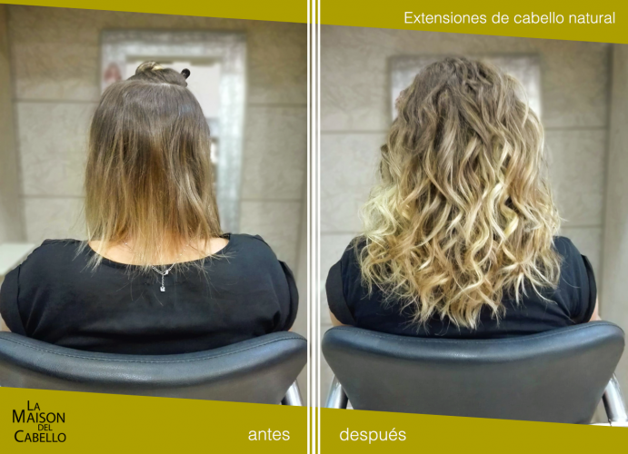 extensiones antes y despues