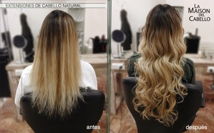 extensiones antes y despues