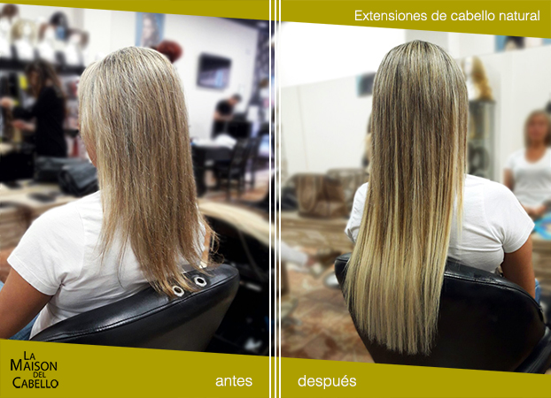 extensiones antes y despues