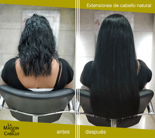 verano, extensiones antes y después