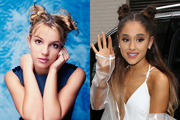 double bun britney spears ariana grande