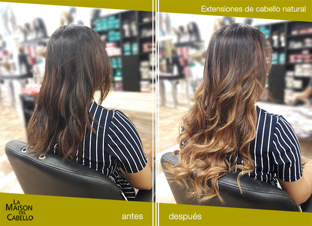 extensiones naturales balayage la maison del cabello